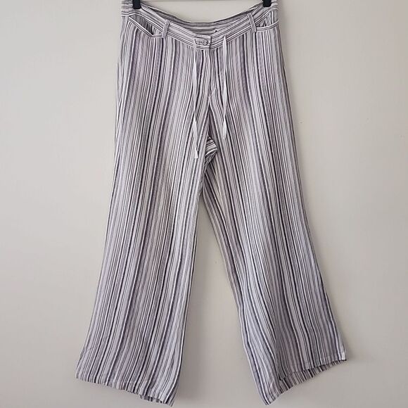 Lane Bryant Linen Stripes Wide Leg Waist Band Pants 14/16 XXL (T20) - Picture 1 of 7